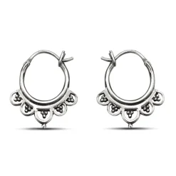 Studio Jewellery Earring Jackets And Threaders | Earrings-Mandala Silver Hoop Earrings