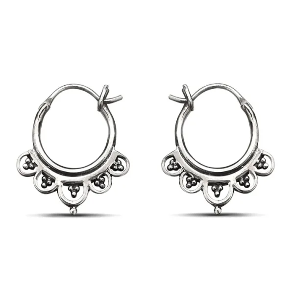 Studio Jewellery Earring Jackets And Threaders | Earrings-Mandala Silver Hoop Earrings