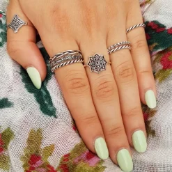 Studio Jewellery Feature & Stacker Rings | Rings-Mandala Silver Ring