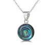 Studio Jewellery Necklaces-Medium Abalone Shell Silver Necklace