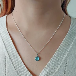 Studio Jewellery Necklaces-Medium Abalone Shell Silver Necklace