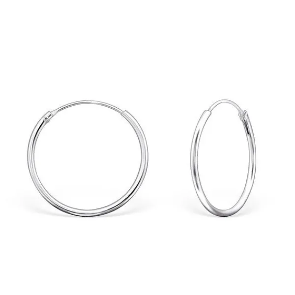 Studio Jewellery Hoop Earrings | Earrings-Medium 20-40mm Slim Sterling Silver Hoop Earrings