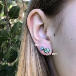 Studio Jewellery Stud Earrings | Earrings-7mm Abalone Circle Silver Earring Studs