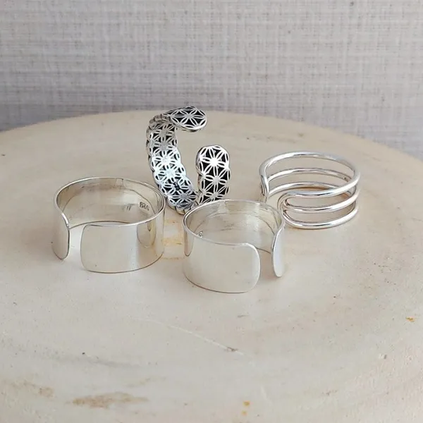 Studio Jewellery Feature & Stacker Rings | Rings-10mm Adjustable Band Silver Ring
