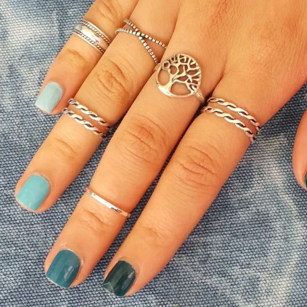 Studio Jewellery Midi And Knuckle Rings | Rings-1mm Adjustable Rock Mid Finger Silver Ring
