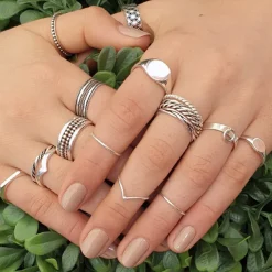 Studio Jewellery Feature & Stacker Rings | Rings-3mm Band Ringlet Silver Ring