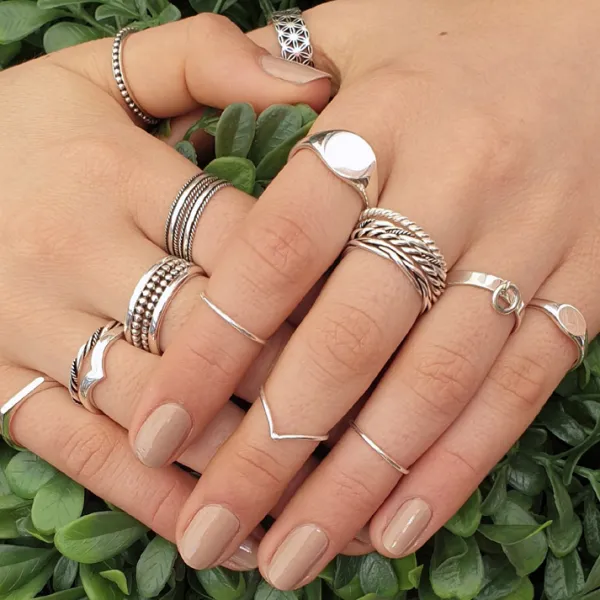 Studio Jewellery Feature & Stacker Rings | Rings-3mm Band Ringlet Silver Ring