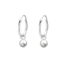 Studio Jewellery Hoop Earrings | Earrings-10mm Bead Ball Hoop Charm Earrings