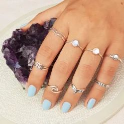 Studio Jewellery Midi And Knuckle Rings | Rings-2mm Beaded Mid Finger Ring