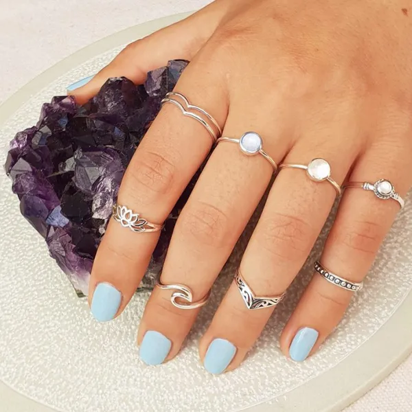 Studio Jewellery Midi And Knuckle Rings | Rings-2mm Beaded Mid Finger Ring