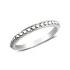 Studio Jewellery Feature & Stacker Rings | Rings-3mm Beaded Silver Stacker Polished Band Ring
