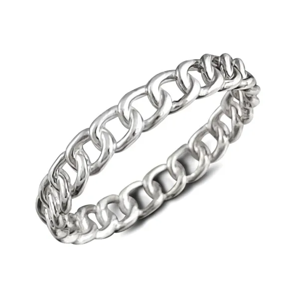 Studio Jewellery Feature & Stacker Rings | Rings-3mm Chain Silver Ring