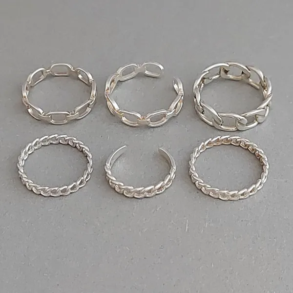 Studio Jewellery Feature & Stacker Rings | Rings-3mm Chain Silver Ring