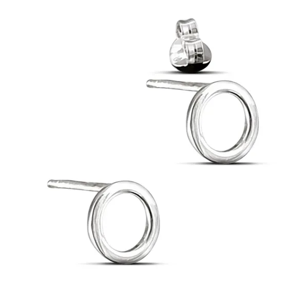 Studio Jewellery Stud Earrings | Earrings-8mm Circle Silver Stud Earring