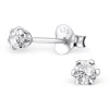 Studio Jewellery Earrings | Stud Earrings-3mm CZ Sterling Silver Classic Earring Studs