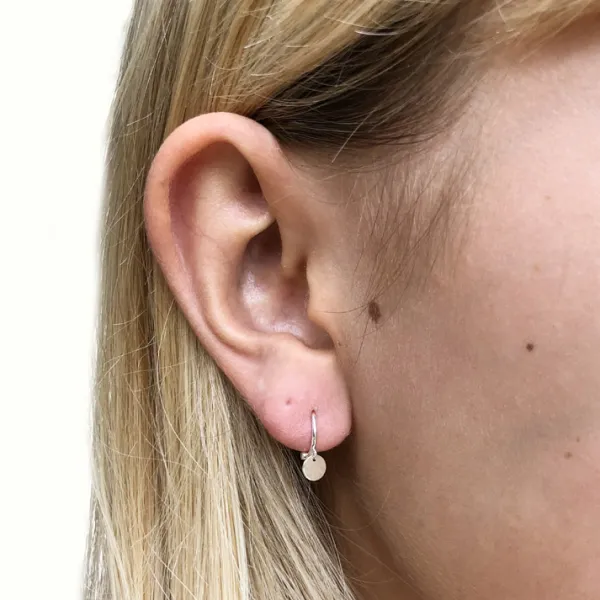 Studio Jewellery Hoop Earrings | Earrings-10mm Hoop Earrings With Small Disc