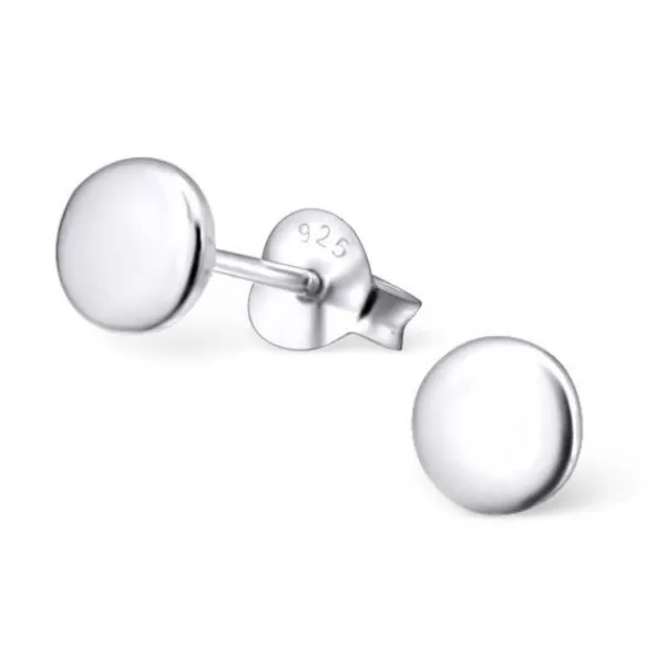 Studio Jewellery Stud Earrings | Earrings-7mm Medium Sized Round Disc Silver Stud Earrings