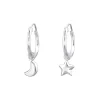 Studio Jewellery Hoop Earrings | Earrings-Moon Star Hoop Earrings