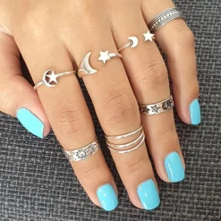 Studio Jewellery Feature & Stacker Rings | Rings-Moon Star Silver Ring