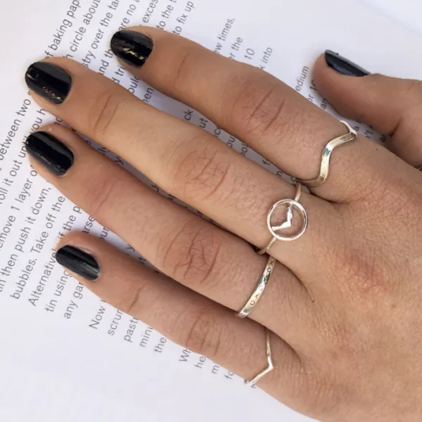 Studio Jewellery Feature & Stacker Rings | Rings-Mountain Circle Silver Ring
