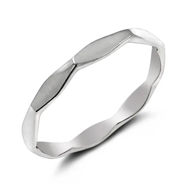 Studio Jewellery Feature & Stacker Rings | Rings-Multi Sided Silver Band