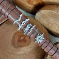 Studio Jewellery Feature & Stacker Rings | Rings-Onyx Strip Silver Ring