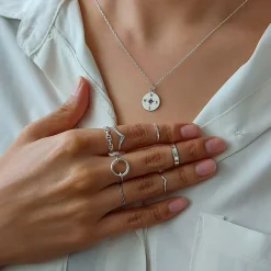 Studio Jewellery Feature & Stacker Rings | Rings-Onyx Strip Silver Ring