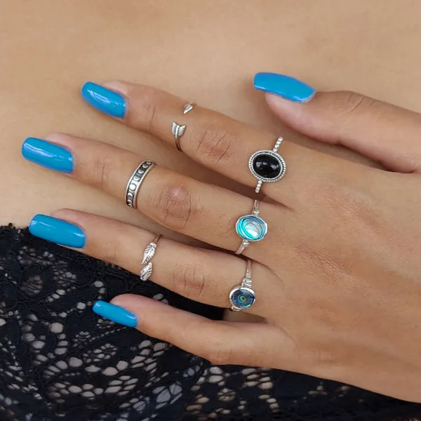 Studio Jewellery Gem Stone Rings | Rings-Oval Onyx Silver Ring