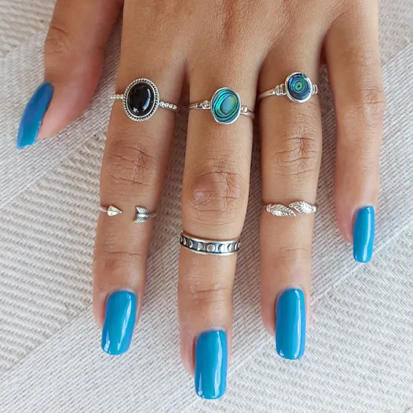 Studio Jewellery Gem Stone Rings | Rings-Oval Onyx Silver Ring