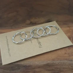 Studio Jewellery Feature & Stacker Rings | Rings-Oxidised Silver Twisted Rope Stacker Ring