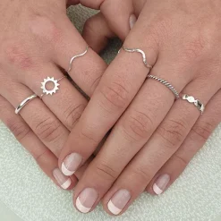Studio Jewellery Midi And Knuckle Rings | Rings-Patterned Wawa Silver Ring