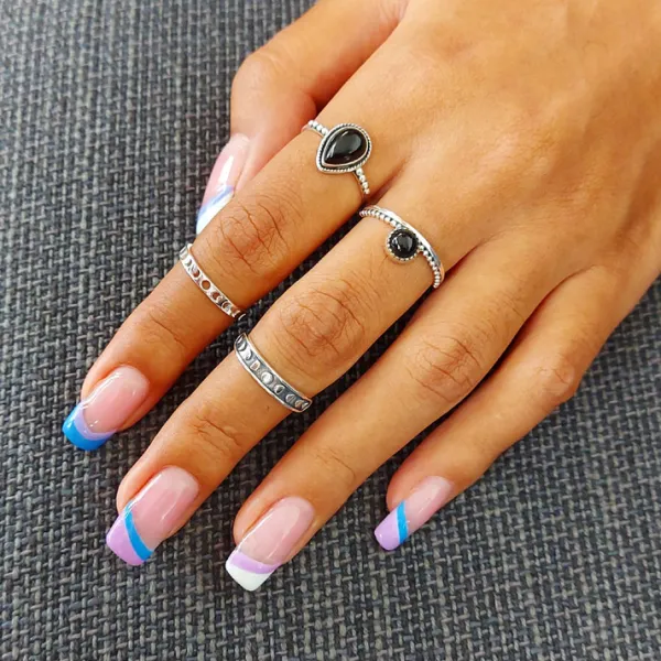 Studio Jewellery Midi And Knuckle Rings | Rings-Phases of Moon Oxidised Silver Midi Ring