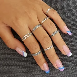 Studio Jewellery Midi And Knuckle Rings | Rings-Phases of Moon Oxidised Silver Midi Ring