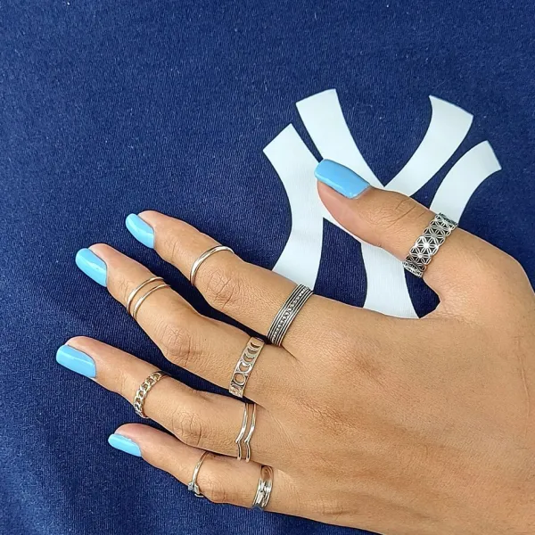 Studio Jewellery Feature & Stacker Rings | Rings-Phases of Moon Silver 5mm Band Ring