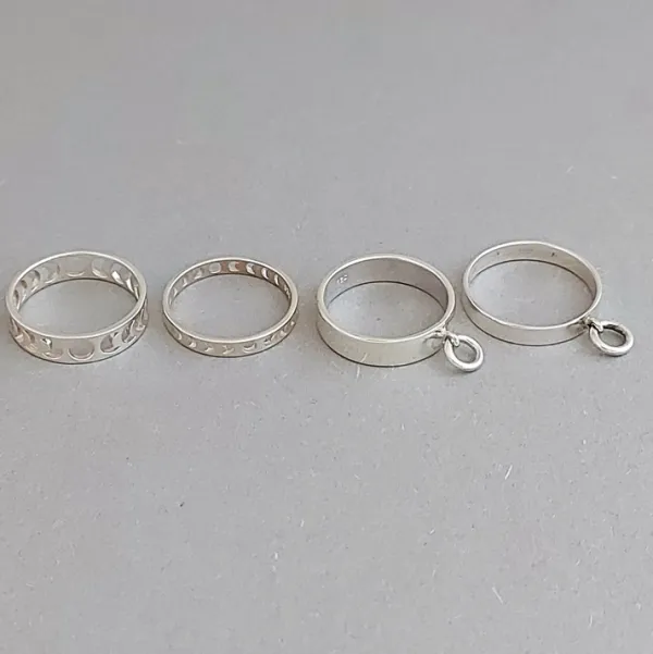 Studio Jewellery Feature & Stacker Rings | Rings-Phases of Moon Silver 5mm Band Ring