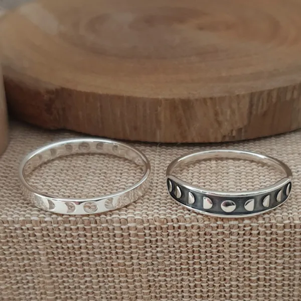 Studio Jewellery Feature & Stacker Rings | Rings-Phases of Moon Silver Ring