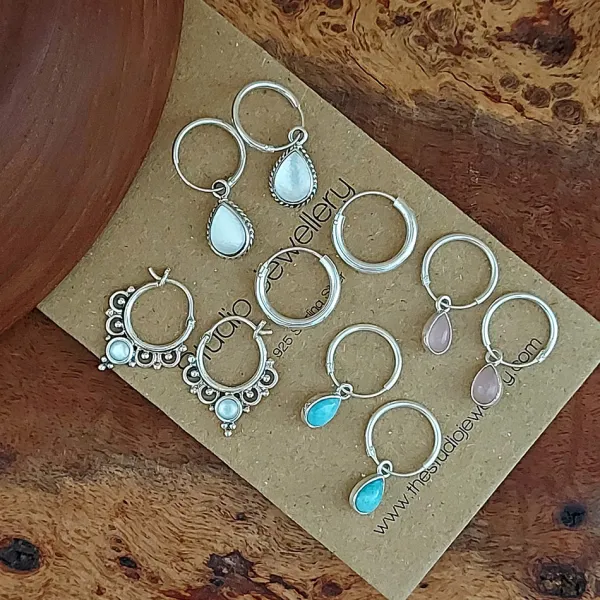 Studio Jewellery Hoop Earrings | Earrings-Plain 14mm Silver Hoop Earrings