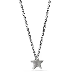 Studio Jewellery Necklaces-Plain Star Silver Necklace