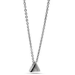 Studio Jewellery Necklaces-Plain Triangle Silver Necklace