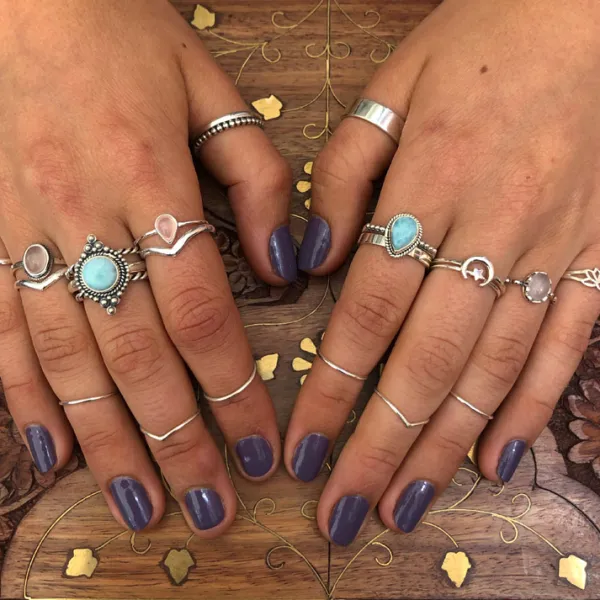 Studio Jewellery Gem Stone Rings | Rings-Rope Edge Oval Rose Quartz Silver Gemstone Ring