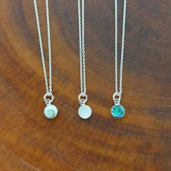 Studio Jewellery Necklaces-Shiva Shell Disc Charm Silver Pendant Necklace