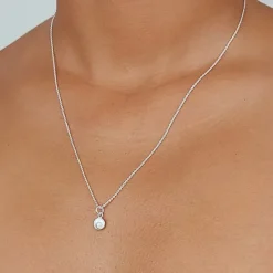 Studio Jewellery Necklaces-Shiva Shell Disc Charm Silver Pendant Necklace