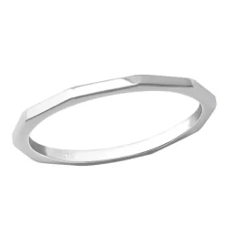 Studio Jewellery Feature & Stacker Rings | Rings-10 Sided Silver Ring