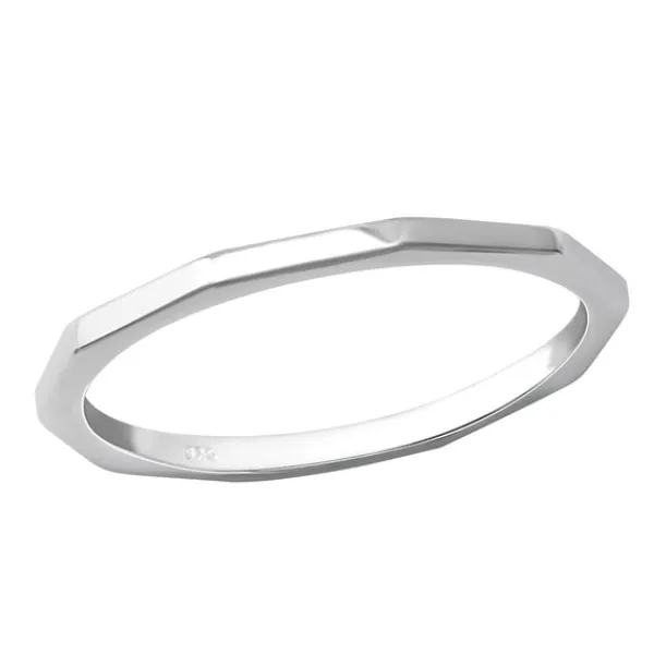 Studio Jewellery Feature & Stacker Rings | Rings-10 Sided Silver Ring