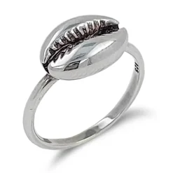 Studio Jewellery Rings-Silver Cowrie Ring