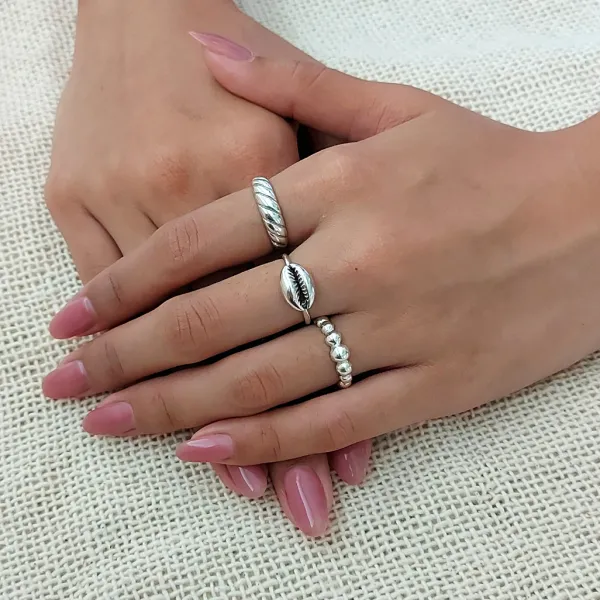 Studio Jewellery Rings-Silver Cowrie Ring