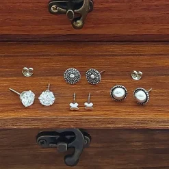 Studio Jewellery Stud Earrings | Earrings-Silver Dome Stud Earrings