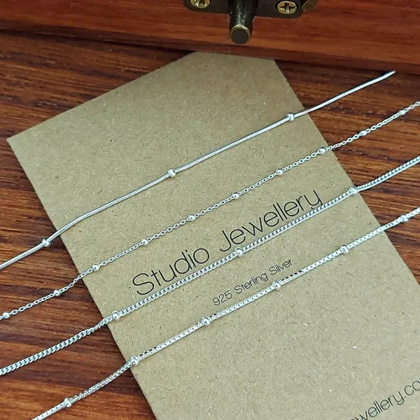 Studio Jewellery Necklaces-Silver Dot Cable Chain Necklace