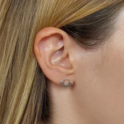Studio Jewellery Stud Earrings | Earrings-Simple Mandala Silver Earring Studs