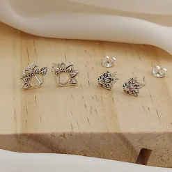 Studio Jewellery Stud Earrings | Earrings-Simple Mandala Silver Earring Studs
